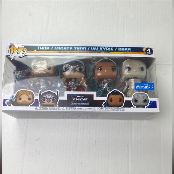 Funko Pop Thor Love and Thunder Mighty Valkyrie Gorr 4 Pack Marvel Studio New - Picture 3 of 8